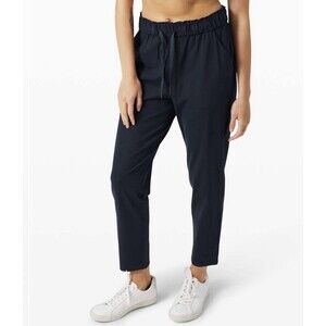 Lululemon Keep Moving Pant 7/8 High-Rise (Sz 6) Navy Blue Active Relaxed Comfort
